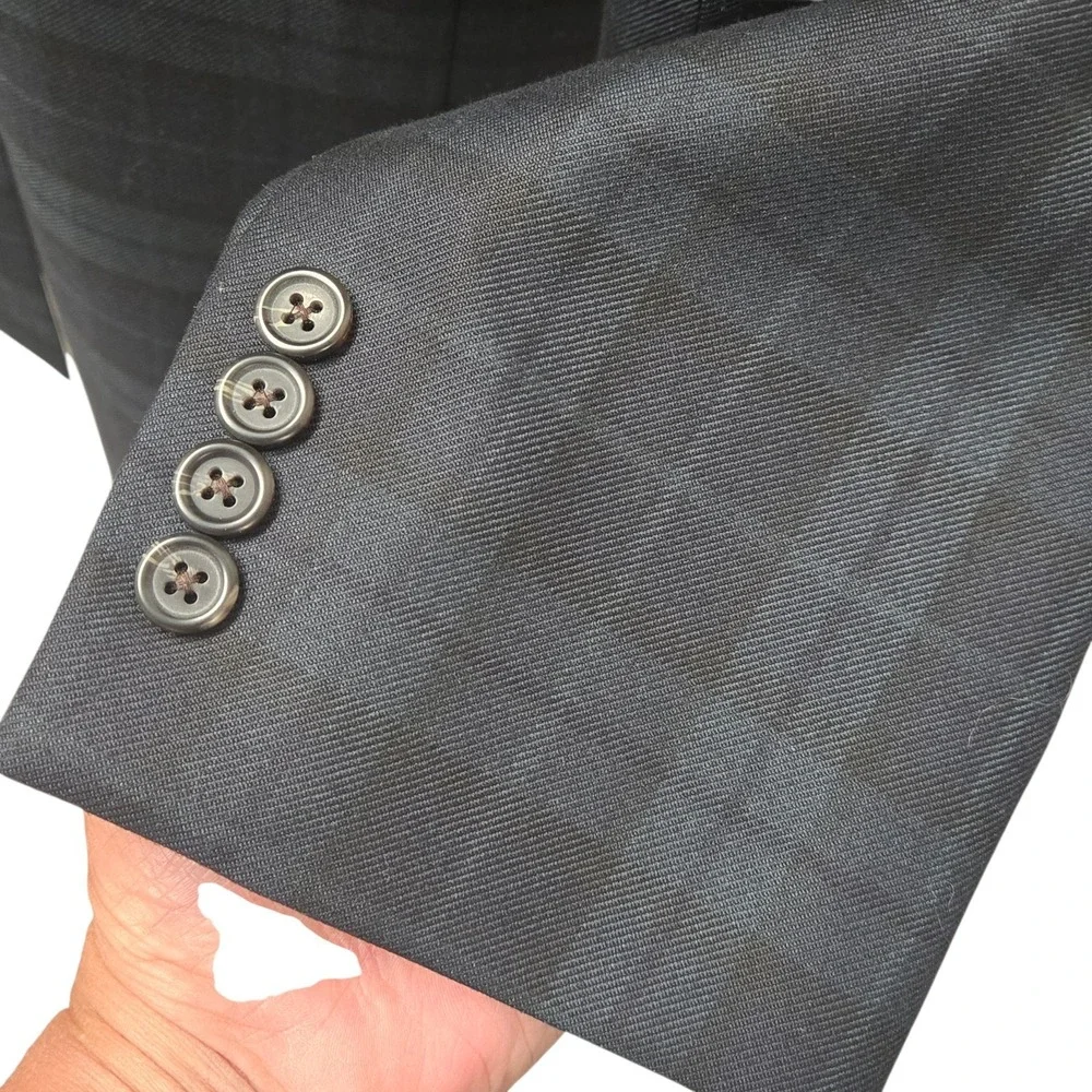 Vtg Chaps Men's 46R Holiday Tartan Plaid Green and Blue Blazer Suit Jacket NICE!